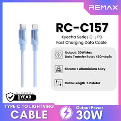 REMAX - RC-C157 C-L Keycha Series Type-C to Lightning Fast Charging Data Cable (30W) - Blue