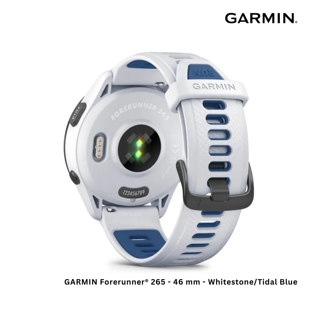 GARMIN - Forerunner® 265 Smart Watch ( 46mm ) | Whitestone/Tidal Blue