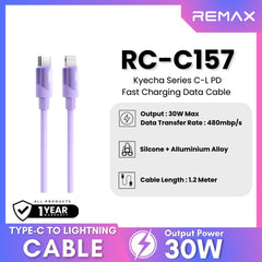REMAX - RC-C157 C-L Keycha Series Type-C to Lightning Fast Charging Data Cable (30W) - Purple