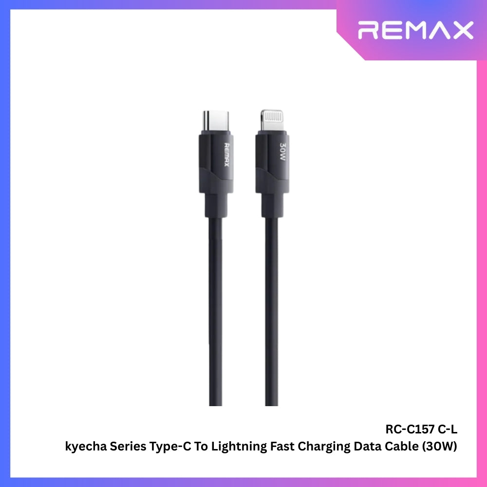 REMAX - RC-C157 C-L Keycha Series Type-C to Lightning Fast Charging Data Cable (30W) - Black