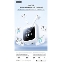 REMAX - TWS-07 Touch Screen Bluetooth WIreless Earbuds - White