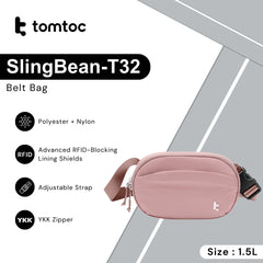 TOMTOC - SlingBean-T32 Belt Bag ( 1.5L ) - Pink