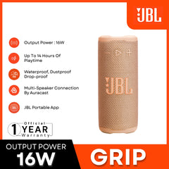 JBL - Grip Compact Portable Bluetooth Speaker - Orange