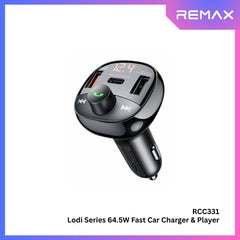REMAX - RCC331 Lodi Series Call/FM Player Fast Car Charger (64.5W) - Black
