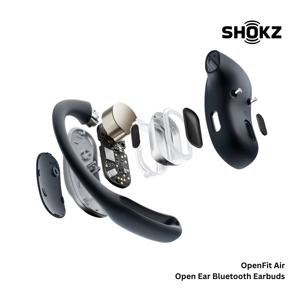SHOKZ - OPEN FIT AIR Open Ear Bluetooth Earbuds - Black