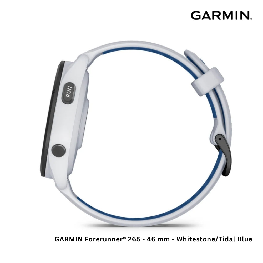 GARMIN - Forerunner® 265 Smart Watch ( 46mm ) | Whitestone/Tidal Blue