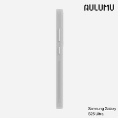 Aulumu - S25 Frosted Case for Samsung Galaxy S25 Ultra | Subtle Glow-in-the -Dark | Translucent Gray&White | Magnetic