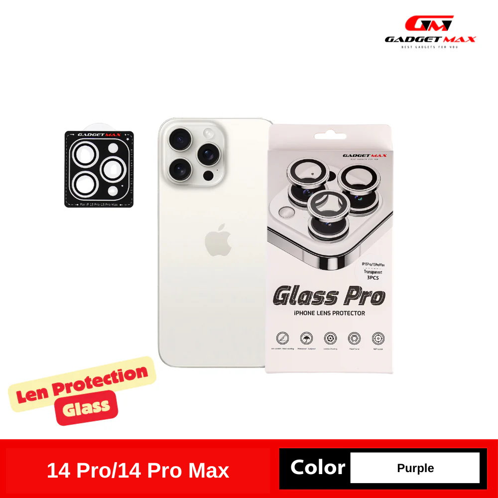 GADGET MAX iPhone 14 Pro / iPhone 14 Pro Max Glass Pro Lens Protector-Purple