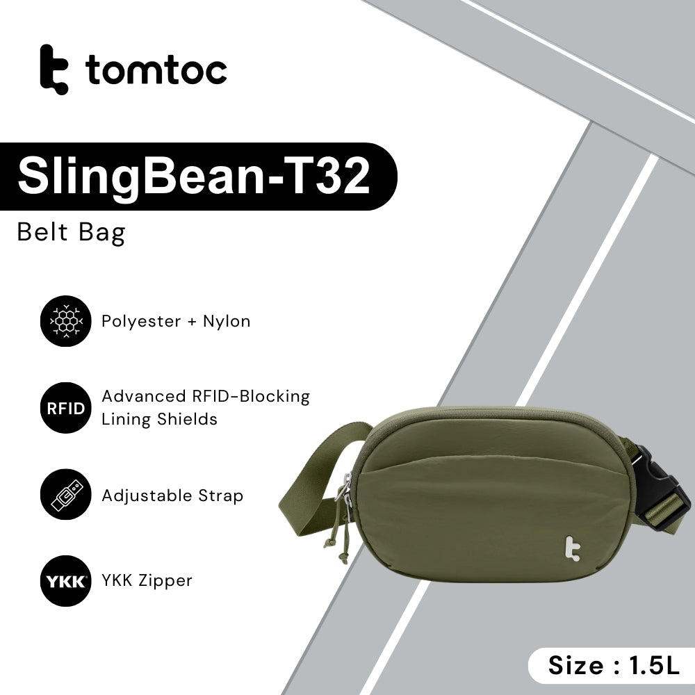 TOMTOC - SlingBean-T32 Belt Bag ( 1.5L ) - Green