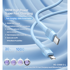 REMAX - RC-C056 C-L Leya Series Type-C to Lightning Fast Charging Data Cable (20W) - White