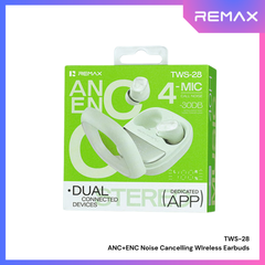 REMAX - TWS-28 True Wireless Stereo Earbuds with ANC+ENC Earbuds - Green