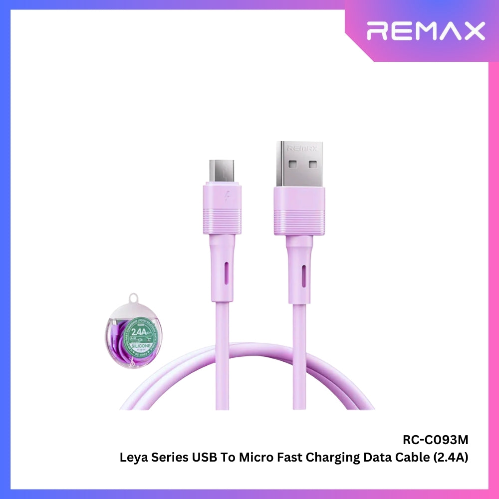 REMAX - RC-C093M Leya Series USB to Micro Fast Charging Data Cable (2.4A) - Purple