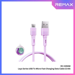 REMAX - RC-C093M Leya Series USB to Micro Fast Charging Data Cable (2.4A) - Purple