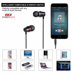 GADGET MAX - X ONE 3.5mm Metal In-Ear Wired Earphone - Black