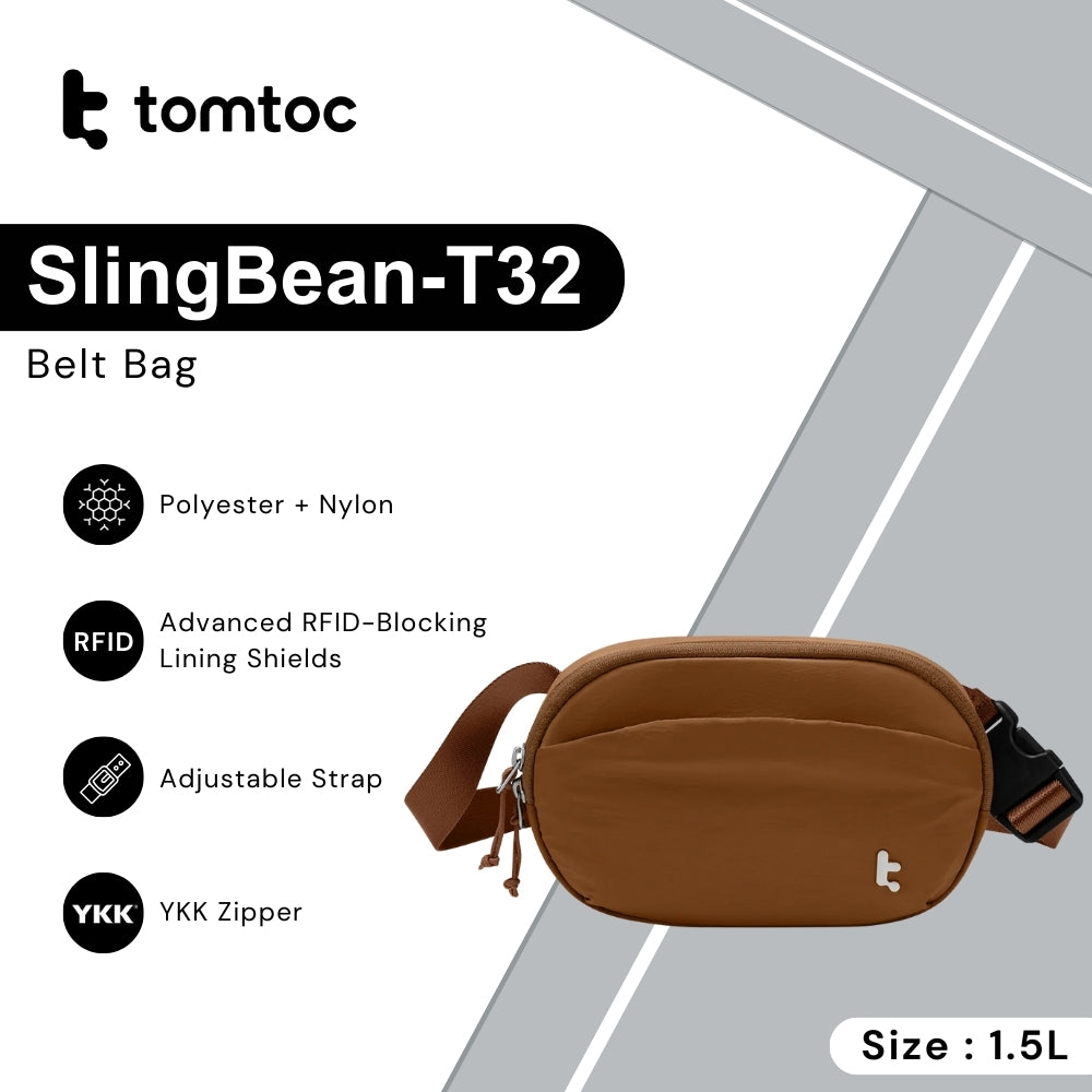 TOMTOC - SlingBean-T32 Belt Bag ( 1.5L ) - Caramel