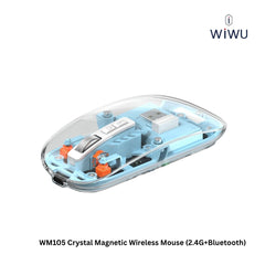 WIWU - WM105 Crystal Magnetic Wireless Mouse (2.4G + Bluetooth ) - Blue