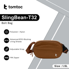 TOMTOC - SlingBean-T32 Belt Bag ( 1.5L ) - Caramel
