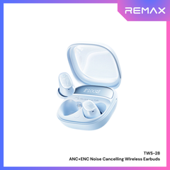 REMAX - TWS-28 True Wireless Stereo Earbuds with ANC+ENC Earbuds - Blue
