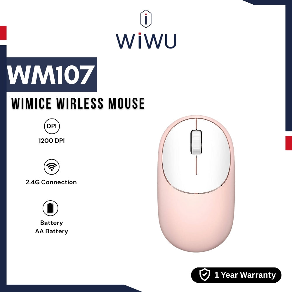 WIWU - WM107 Wimice Wireless Mouse (2.4G) - Pink
