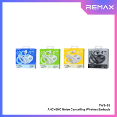 REMAX - TWS-28 True Wireless Stereo Earbuds with ANC+ENC Earbuds - Blue