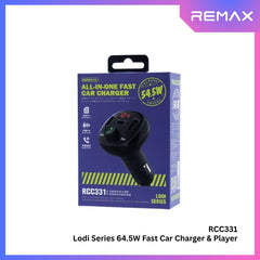 REMAX - RCC331 Lodi Series Call/FM Player Fast Car Charger (64.5W) - Black