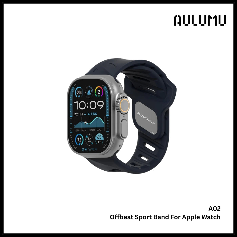 Aulumu - A02 Offbeat Sport Band for Apple Watch Series - Dark Blue