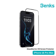 BENKS - GlassWarrior HD Screen Protector - IPhone 16 Pro Max (Black)