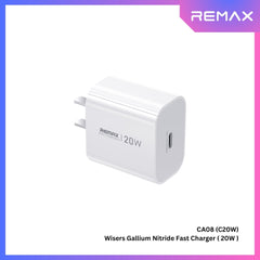 REMAX - CA08 (C20W) Wisers Gallium Nitride Fast Charger ( PD20W ) - White
