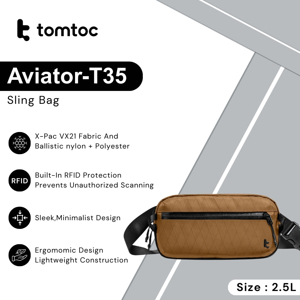 TOMTOC - Aviator-T35 Sling Bag ( 2.5L ) - Khaki