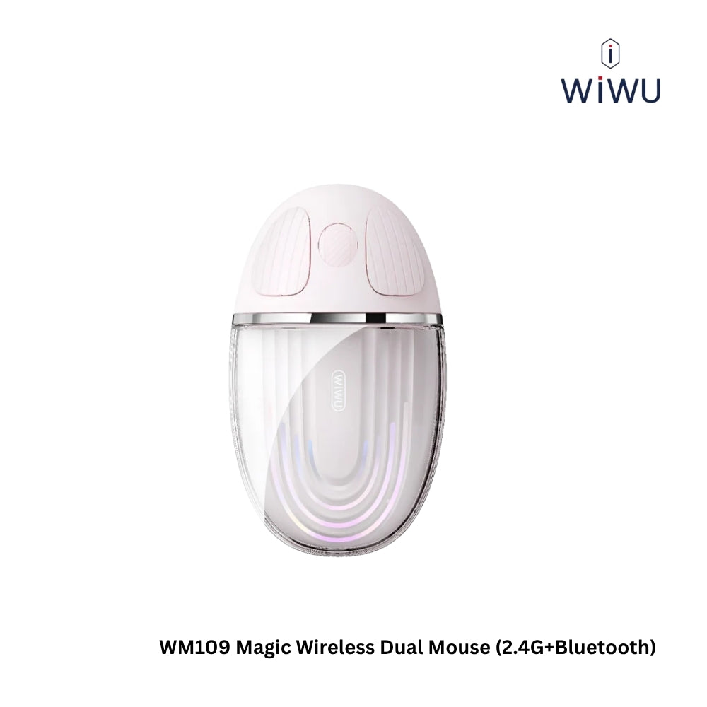 WIWU - WM109 Magic Wireless Dual Mode Mouse (2.4G+Bluetooth) - Pink