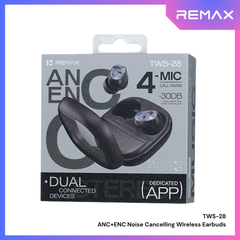 REMAX - TWS-28 True Wireless Stereo Earbuds with ANC+ENC Earbuds - Black