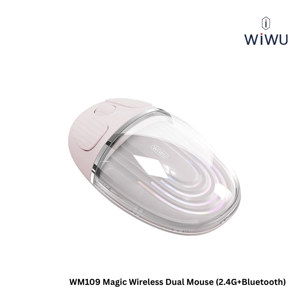 WIWU - WM109 Magic Wireless Dual Mode Mouse (2.4G+Bluetooth) - Pink