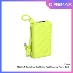 REMAX - FC-08 10000mAh Self-contained dual fast charging cable  Power bank ( PD20W) - Green