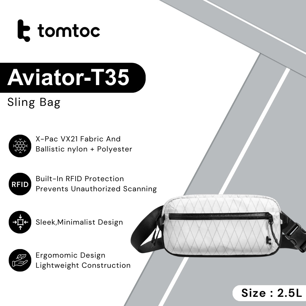 TOMTOC - Aviator-T35 Sling Bag ( 2.5L ) - White