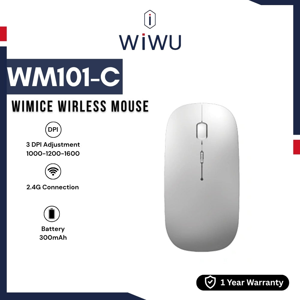 WIWU - WM101-C Wimice Lite Wireless Mouse ( 2.4G ) - Silver