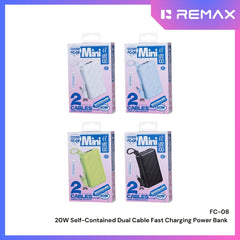 REMAX - FC-08 10000mAh Self-contained dual fast charging cable  Power bank ( PD20W) - Green