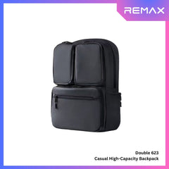 REMAX - DOUBLE-623 Business Casual High-Capacity Backpack - Black