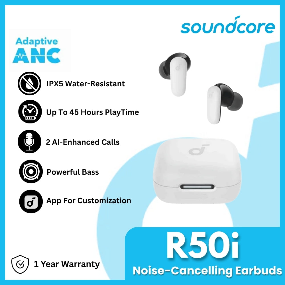 ANKER - SOUNDCORE R50i NC Noise-Cancelling Wireless Earbuds - White