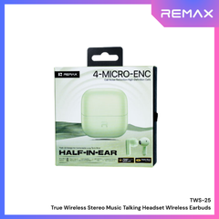 REMAX - TWS-25 True Wireless Stereo Music Talking WIreless Earbuds - Green
