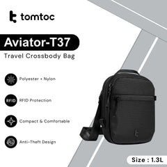 TOMTOC - Aviator-T37 Travel Crossbody Bag ( 1.3L ) - Black