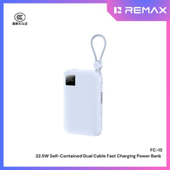 REMAX - FC-13 10000mAh Self-contained dual fast charging cable  Power bank ( PD20W+QC22.5W) - Blue