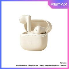 REMAX - TWS-25 True Wireless Stereo Music Talking WIreless Earbuds - Beige