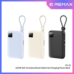 REMAX - FC-13 10000mAh Self-contained dual fast charging cable  Power bank ( PD20W+QC22.5W) - Black