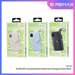 REMAX - FC-13 10000mAh Self-contained dual fast charging cable  Power bank ( PD20W+QC22.5W) - Beige