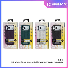 REMAX - RMC-7 iPhone 18 Pro Max / iPhone 17 Pro Max Case ( Soft Weave Series Breathable TPU Magnetic Woven ) - Red