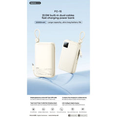 REMAX - FC-13 10000mAh Self-contained dual fast charging cable  Power bank ( PD20W+QC22.5W) - Blue