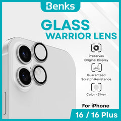 BENKS - GlassWarrior Lens Protector - IPhone 16 / 16 Plus (Silver)