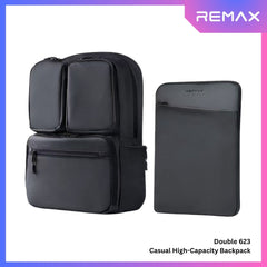 REMAX - DOUBLE-623 Business Casual High-Capacity Backpack - Black