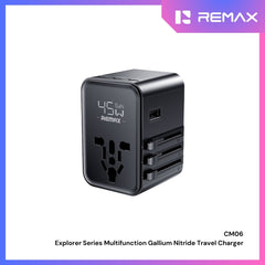 REMAX - CM06 Explorer 45W MultiFunctional Gallium Nitride Travel Charger - Black