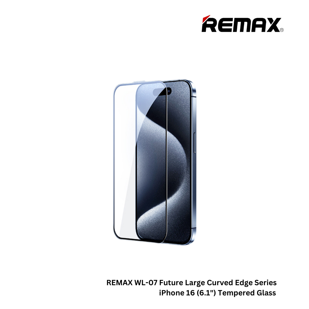 REMAX WL-07 Future large Curved Edge Series iPhone 16 (6.1") Matte HD Tempered Glass - Clear